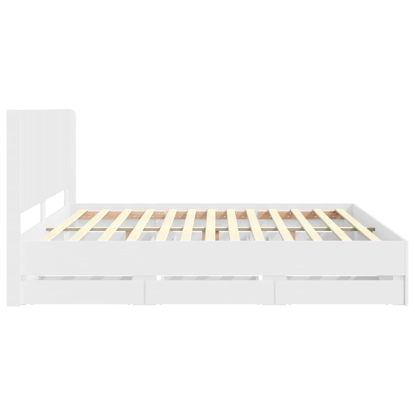 Bed Frame with Storage and Headboard White 180 x 200 cm