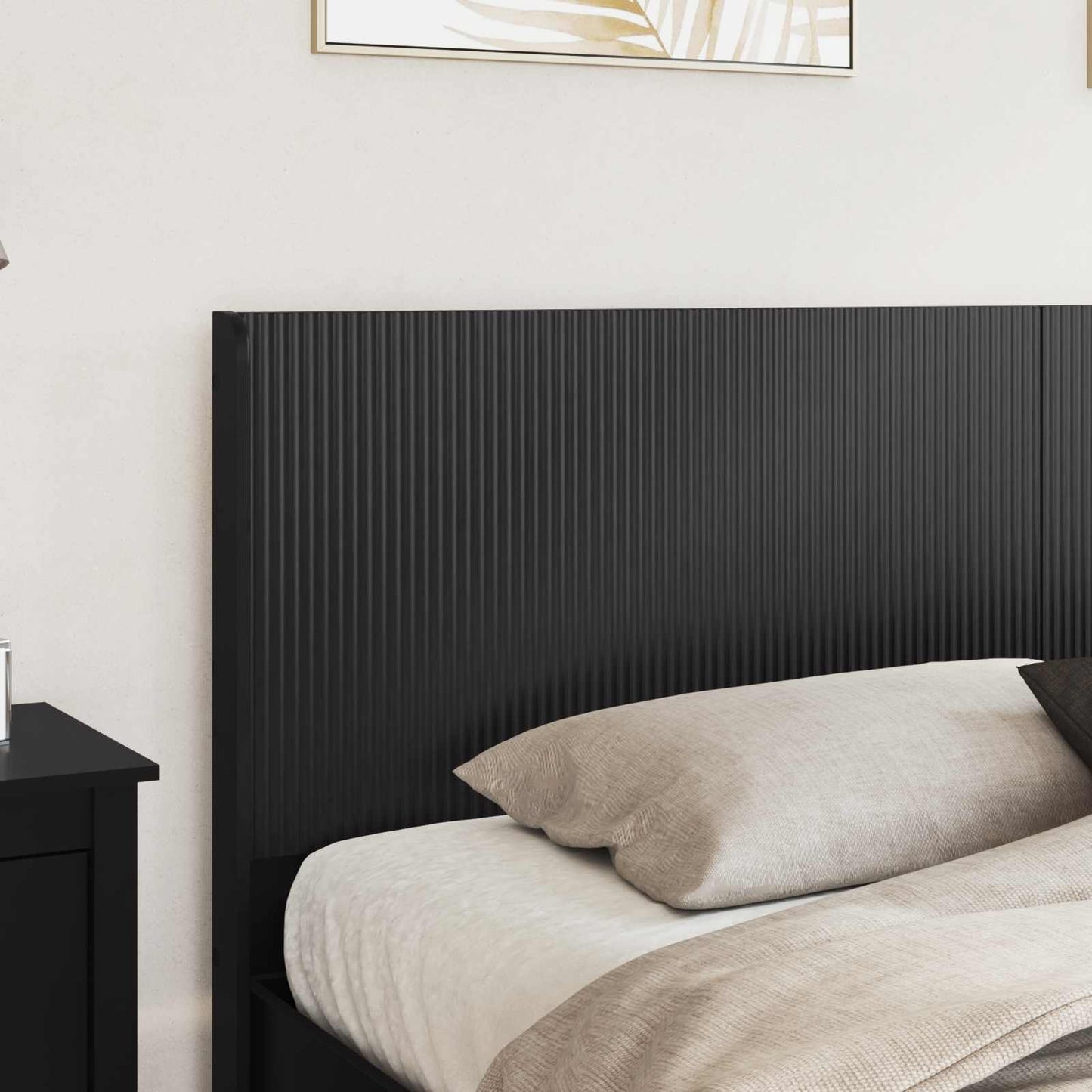 Bed Frame with Storage and Headboard Black 180 x 200 cm
