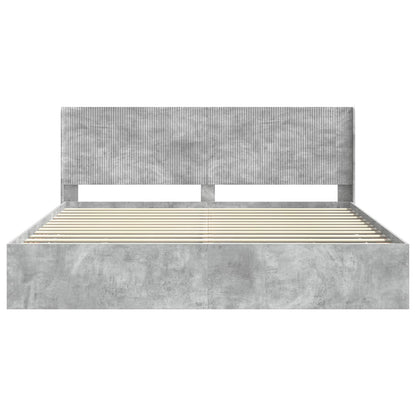 Bed Frame with Storage and Headboard Concrete Grey 180 x 200 cm