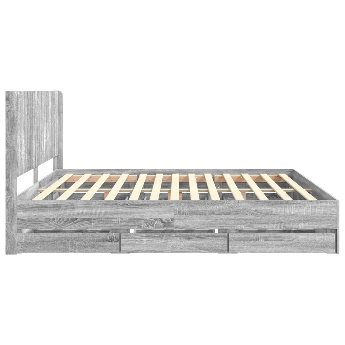 Bed Frame with Storage and Headboard Grey Sonoma 180 x 200 cm