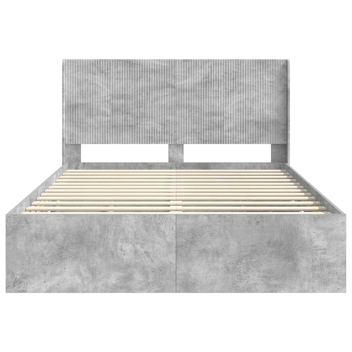 Bed Frame with Storage and Headboard Concrete Grey 160 x 200 cm