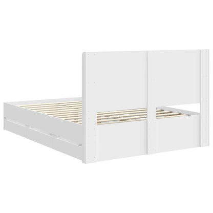 Bed Frame with Storage and Headboard White 150 x 200 cm