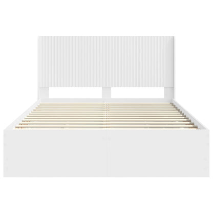 Bed Frame with Storage and Headboard White 150 x 200 cm
