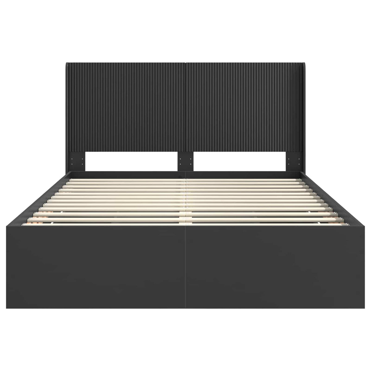 Bed Frame with Storage and Headboard Black 150 x 200 cm