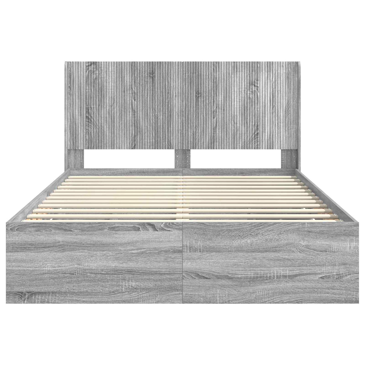 Bed Frame with Storage and Headboard Grey Sonoma 150 x 200 cm
