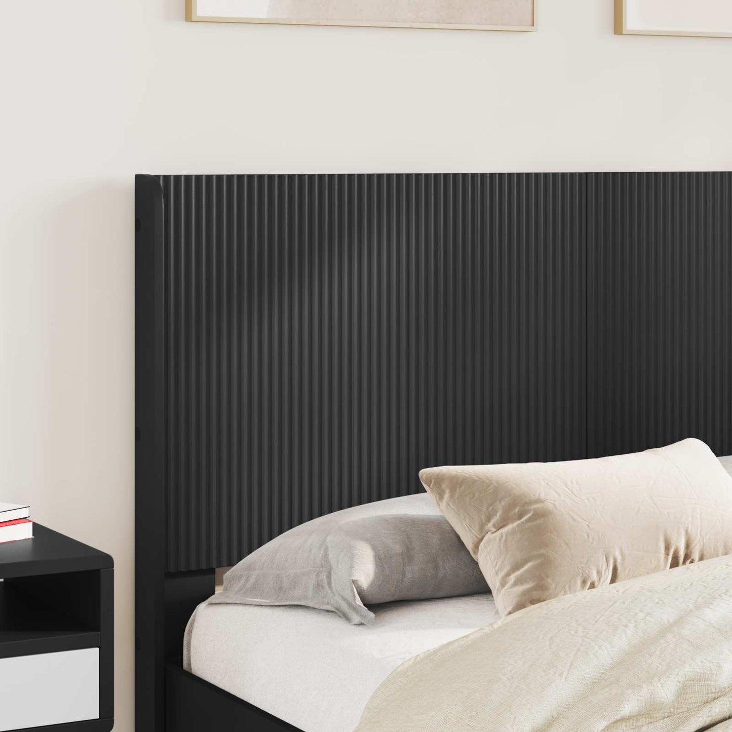 Bed Frame with Storage and Headboard Black 140 x 200 cm