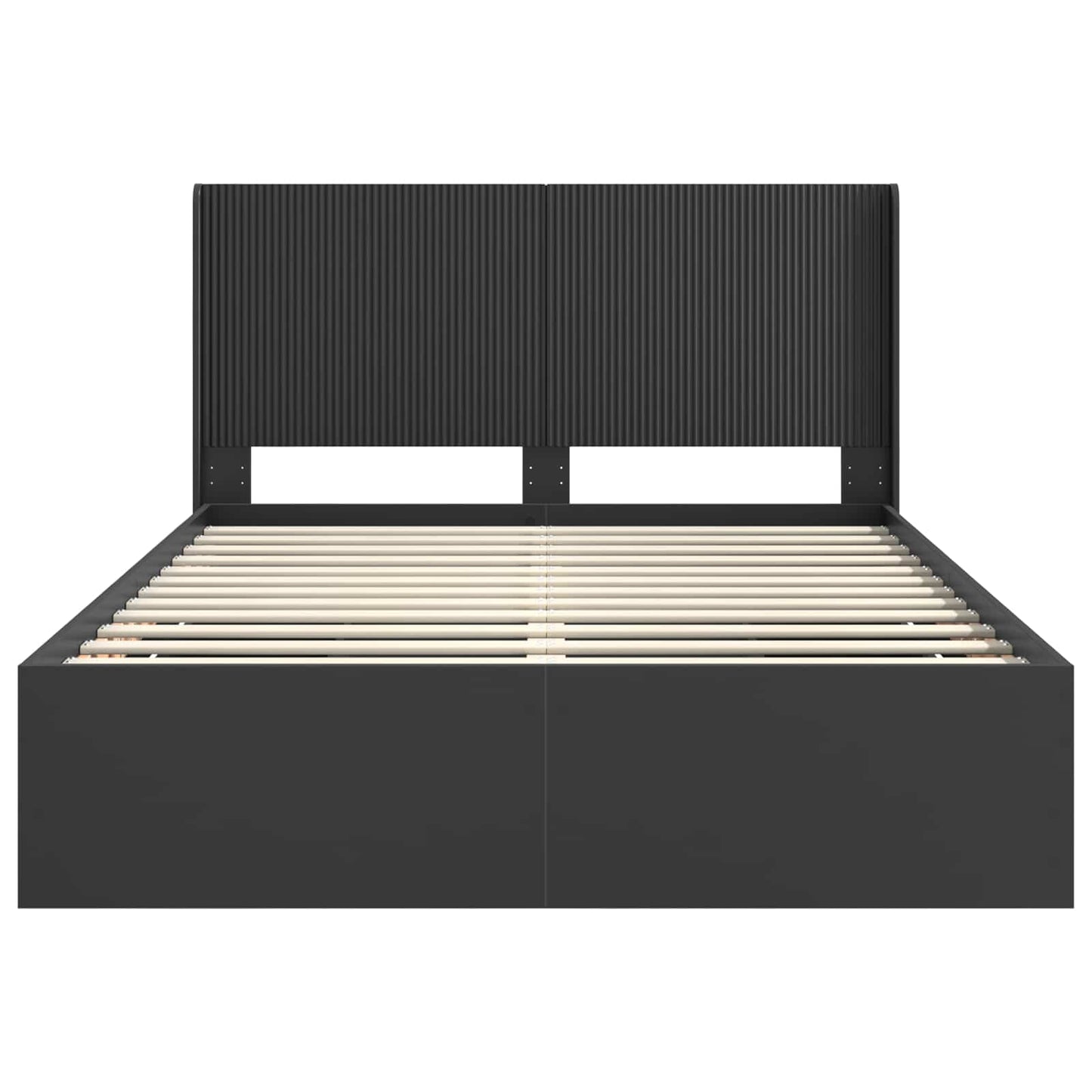 Bed Frame with Storage and Headboard Black 140 x 200 cm