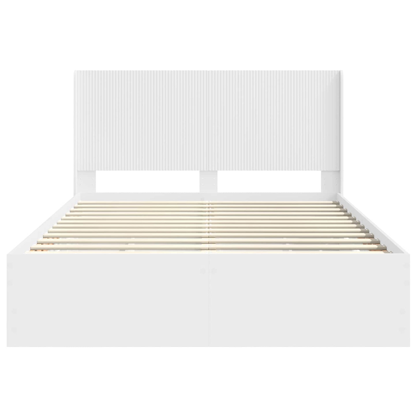 Bed Frame with Storage and Headboard White 140 x 190 cm