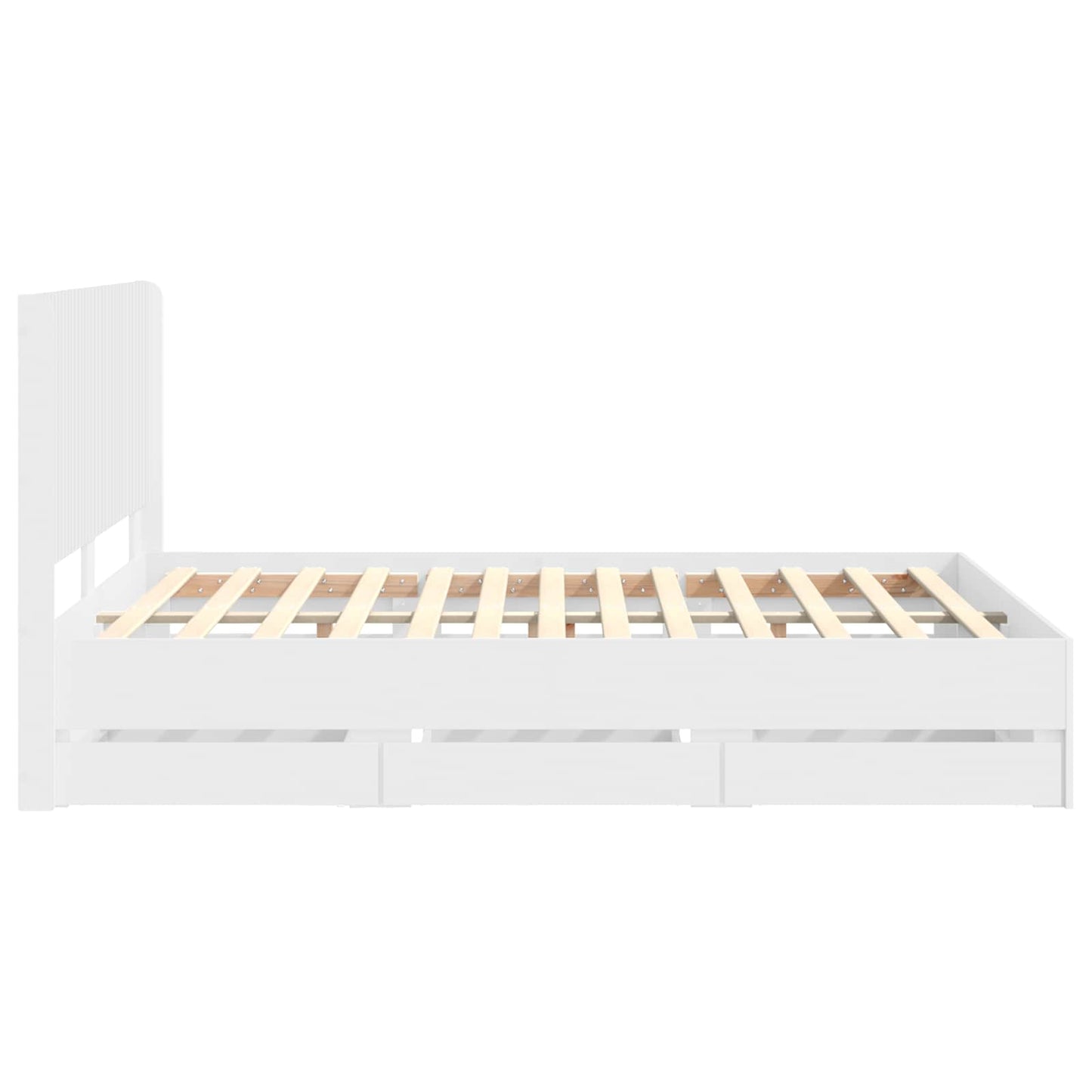 Bed Frame with Storage and Headboard White 140 x 190 cm