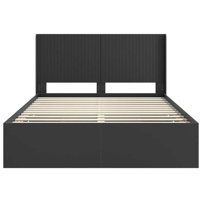 Bed Frame with Storage and Headboard Black 120 x 190 cm