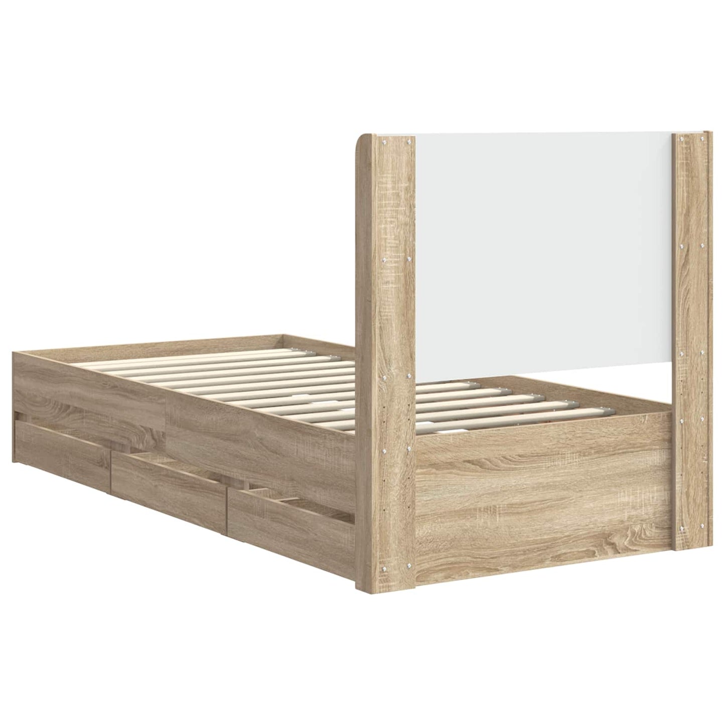 Bed Frame with Storage and Headboard Sonoma Oak 100 x 200 cm