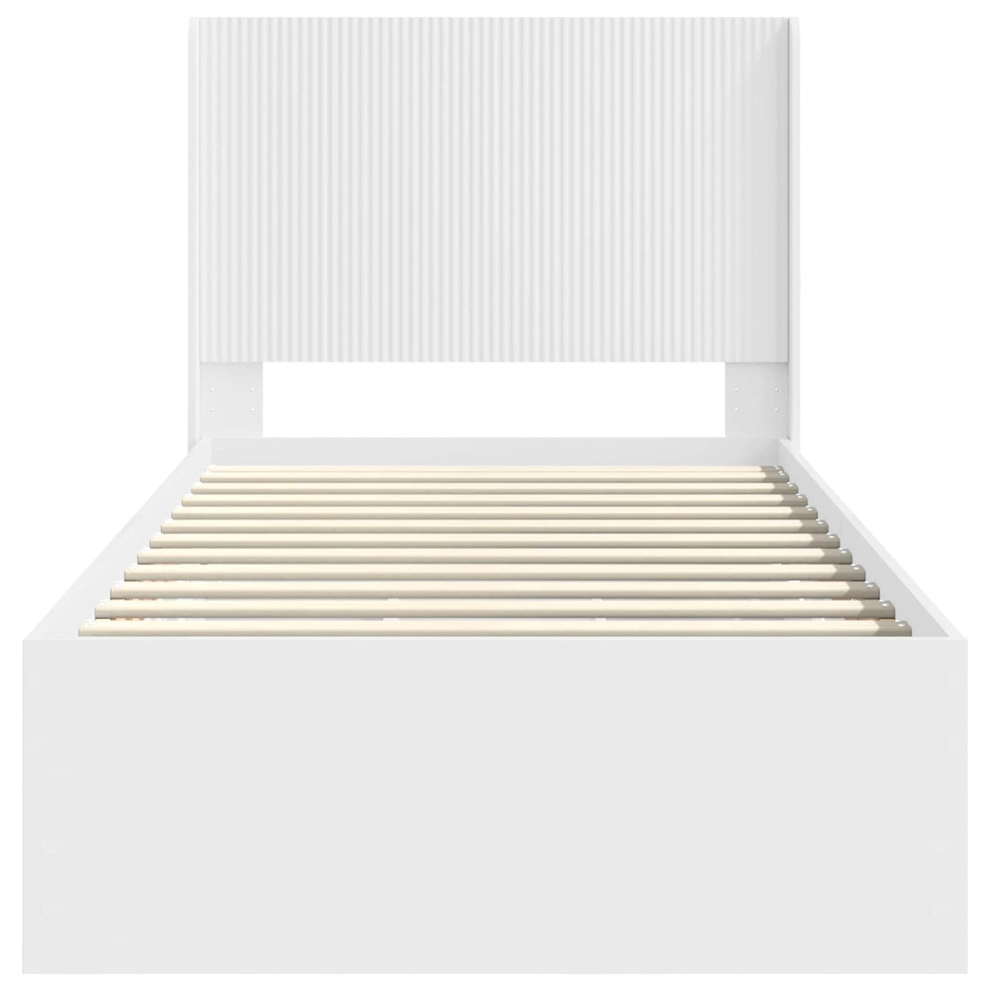 Bed Frame with Storage and Headboard White 90 x 200 cm