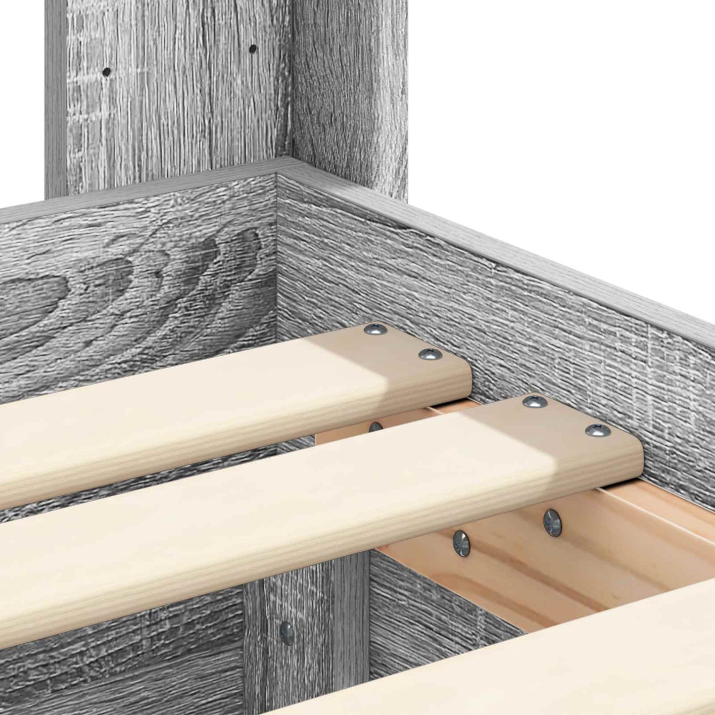 Bed Frame with Storage and Headboard Grey Sonoma 90 x 200 cm