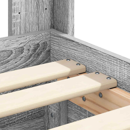 Bed Frame with Storage and Headboard Grey Sonoma 90 x 200 cm