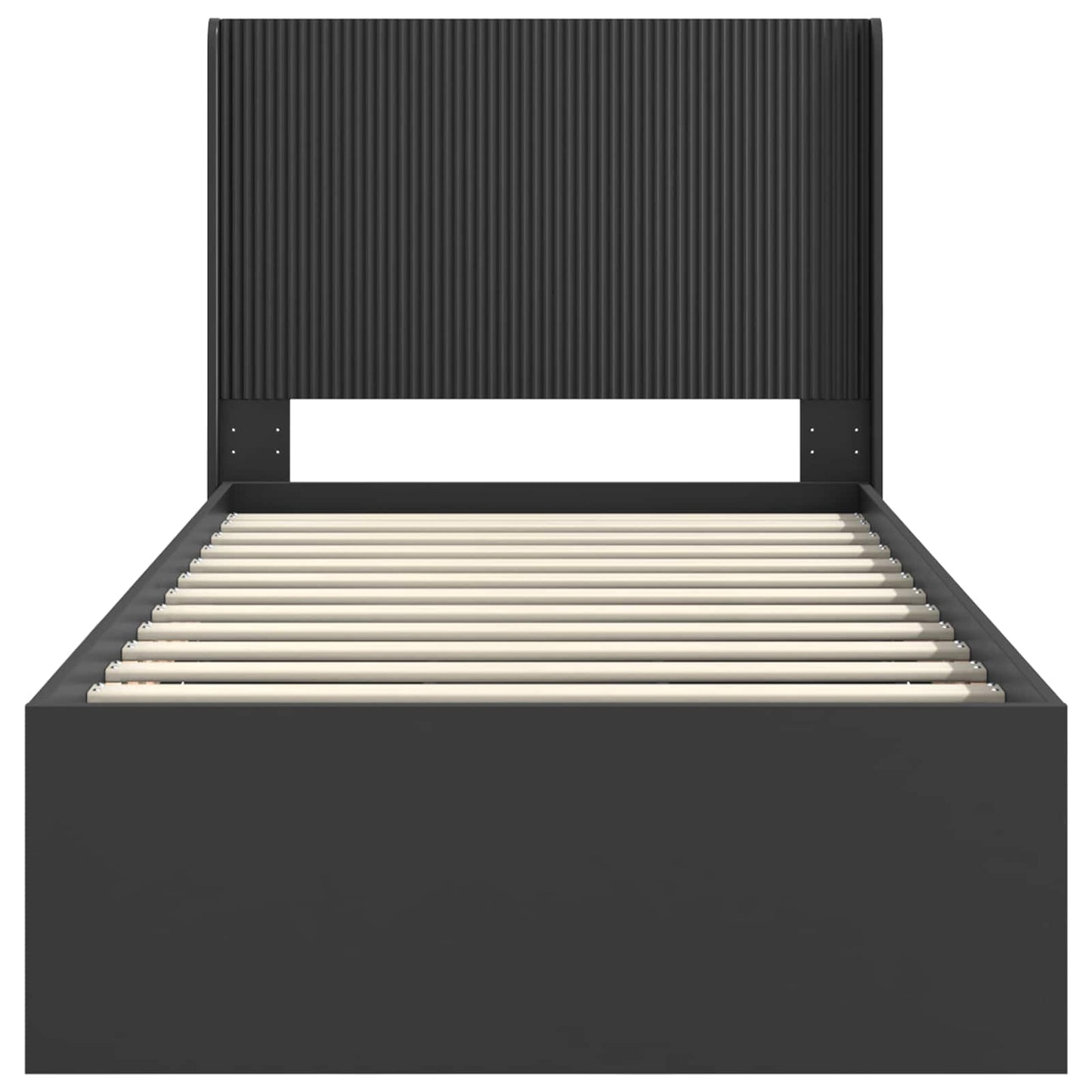 Bed Frame with Storage and Headboard Black 90 x 190 cm