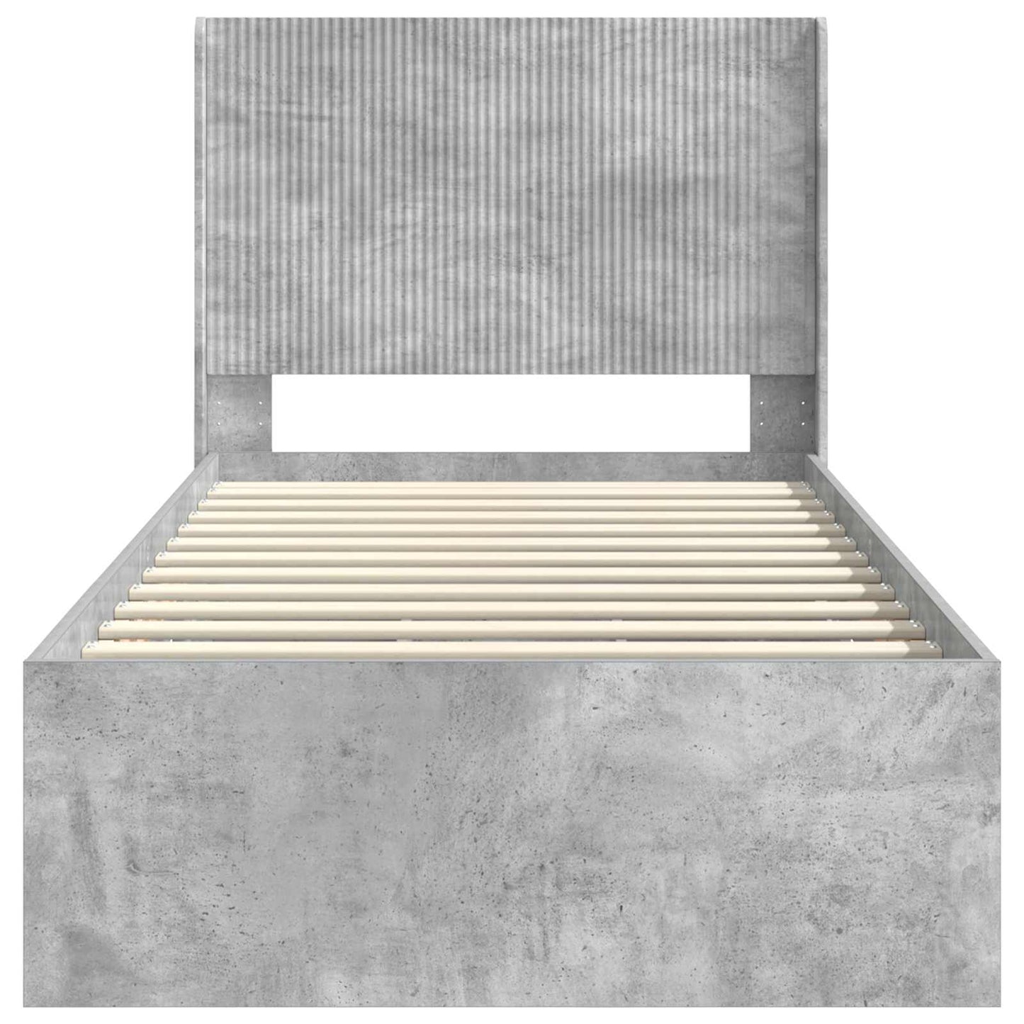 Bed Frame with Storage and Headboard Concrete Grey 90 x 190 cm