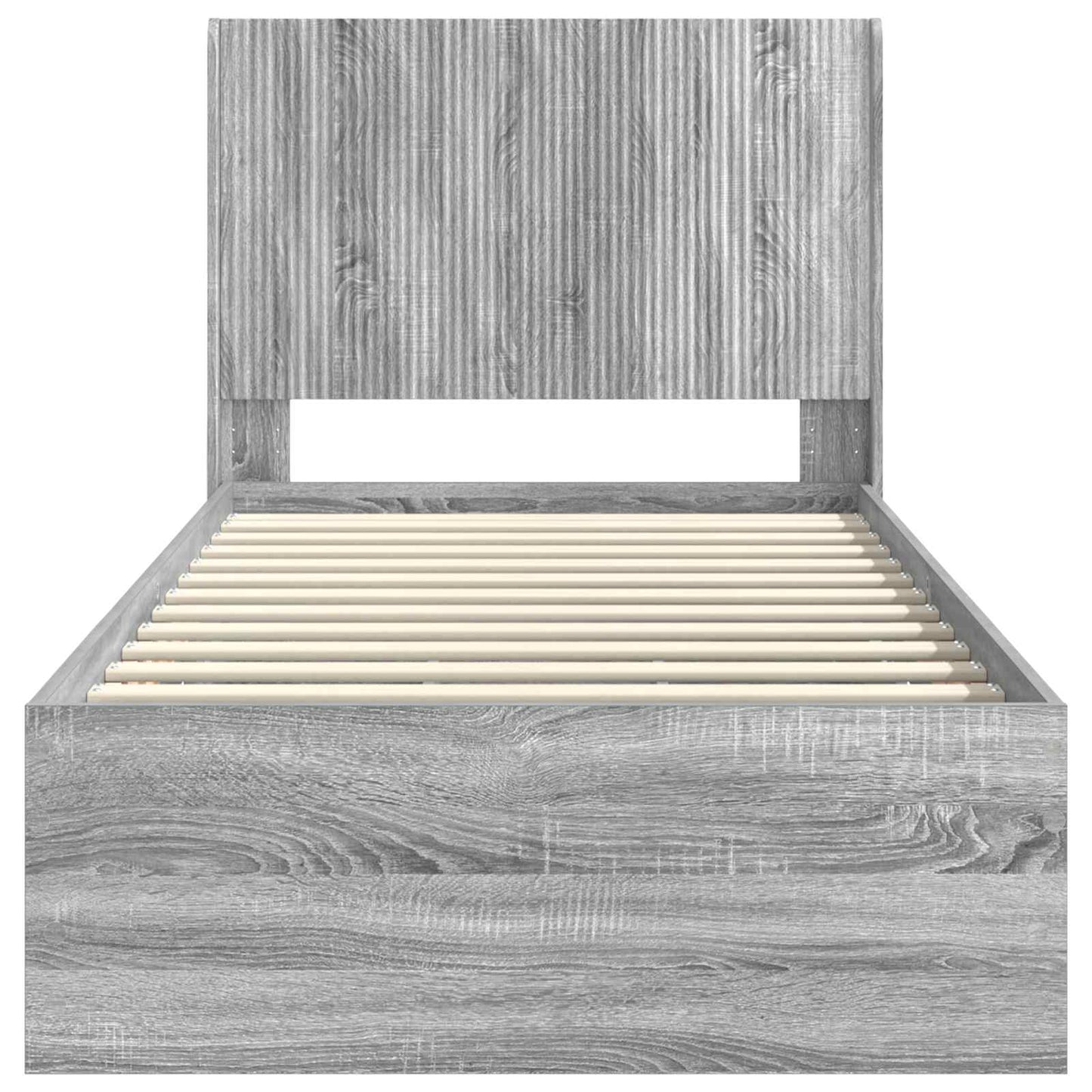 Bed Frame with Storage and Headboard Grey Sonoma 75 x 190 cm
