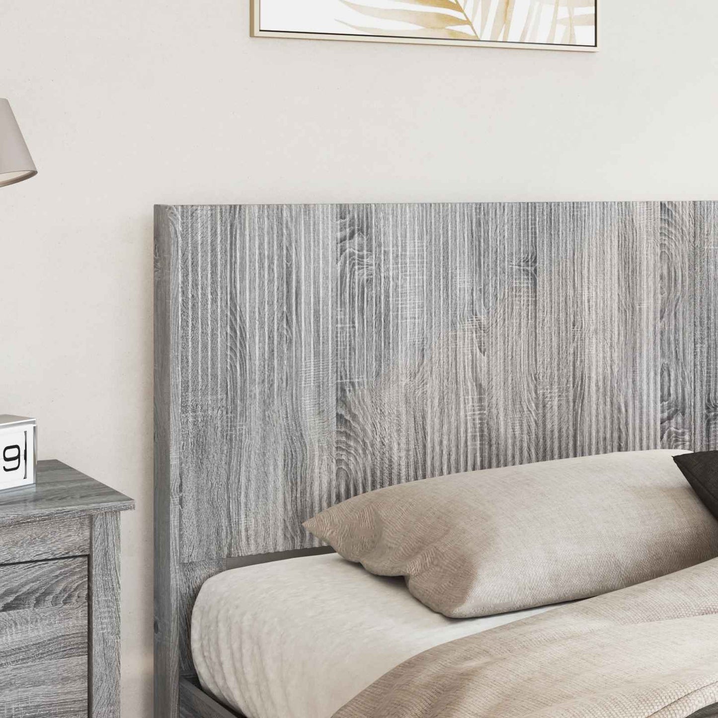 Bed Frame with Storage and Headboard Grey Sonoma 180 x 200 cm