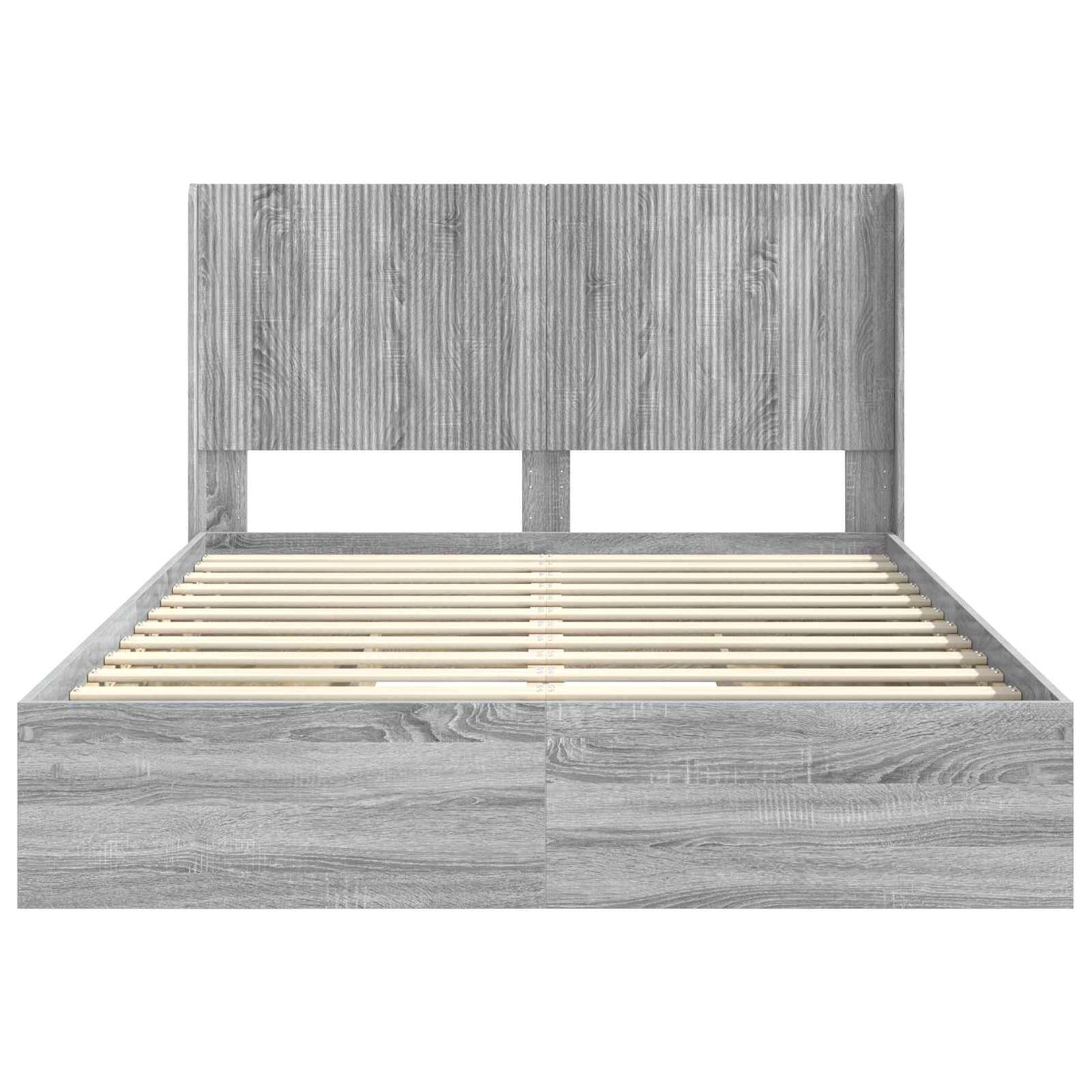 Bed Frame with Storage and Headboard Grey Sonoma 150 x 200 cm