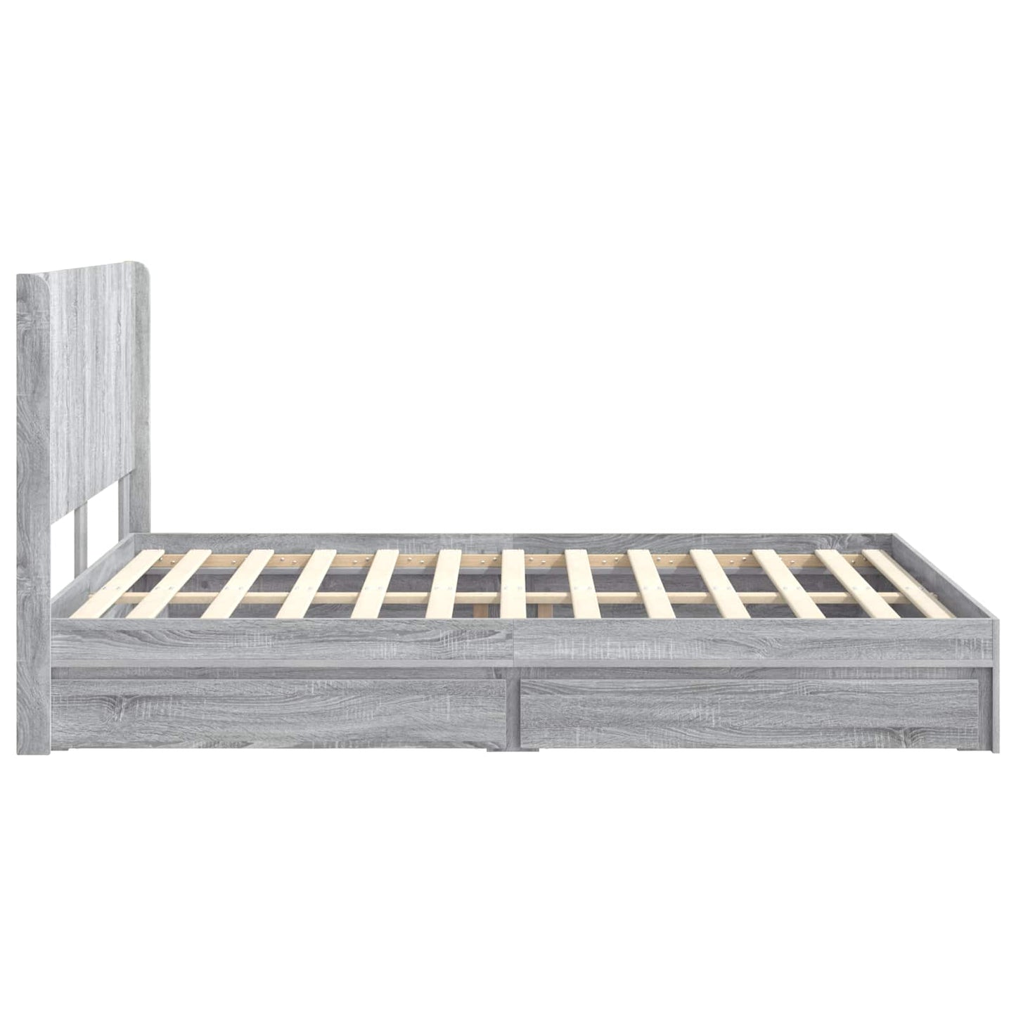 Bed Frame with Storage and Headboard Grey Sonoma 150 x 200 cm