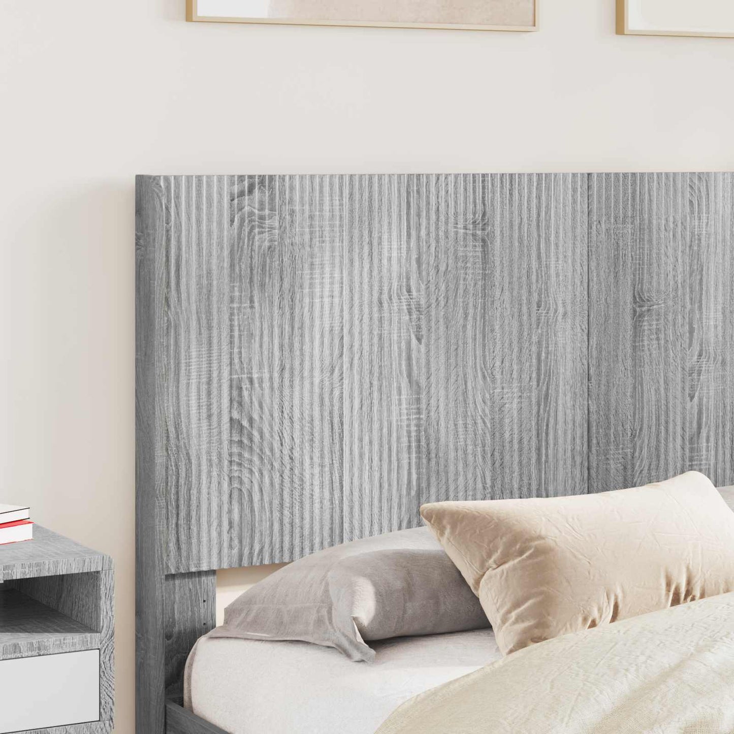 Bed Frame with Storage and Headboard Grey Sonoma 140 x 200 cm