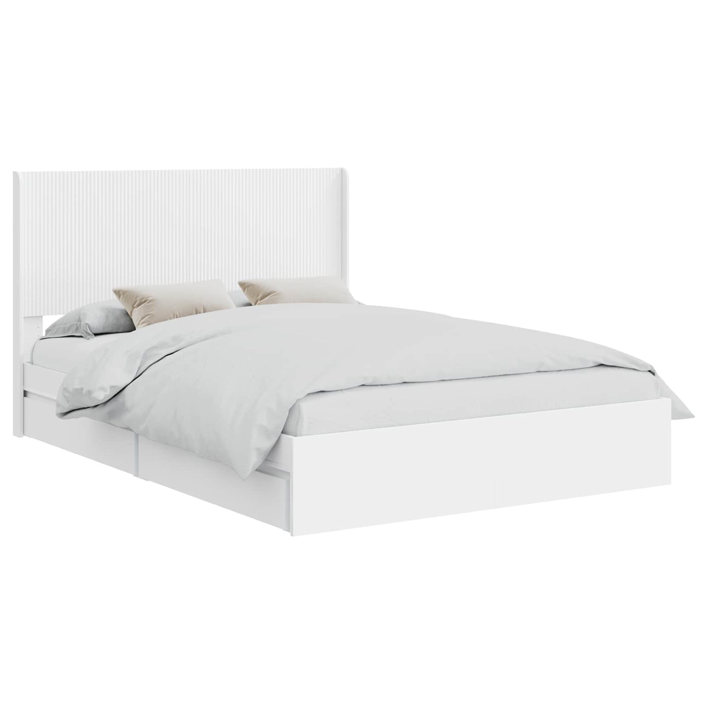 Bed Frame with Storage and Headboard 2 pcs Engineered Wood