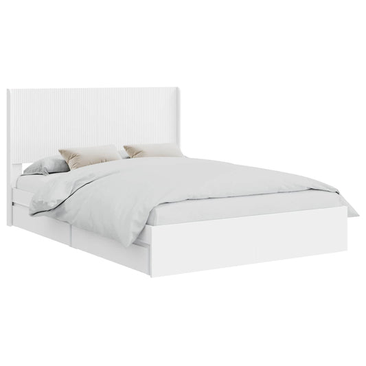 Bed Frame with Storage and Headboard 2 pcs Engineered Wood