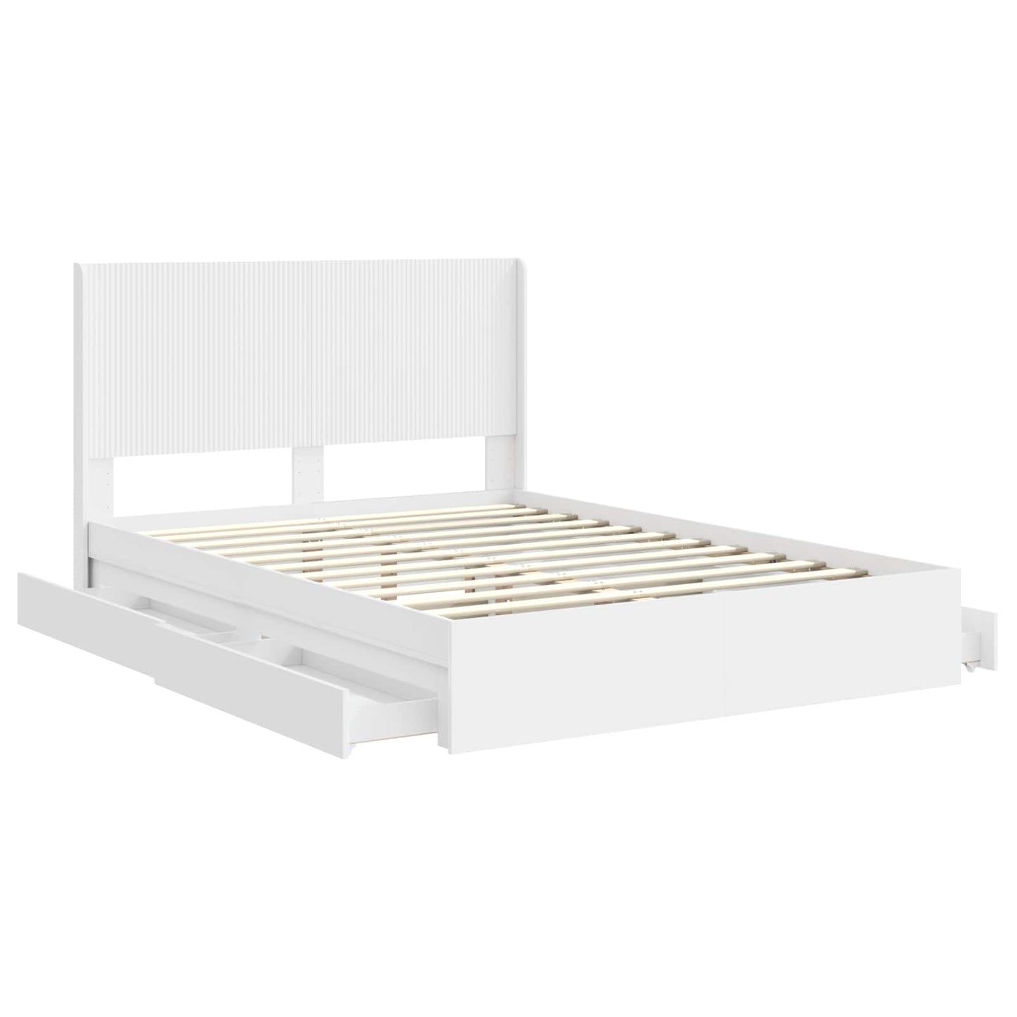 Bed Frame with Storage and Headboard 2 pcs Engineered Wood
