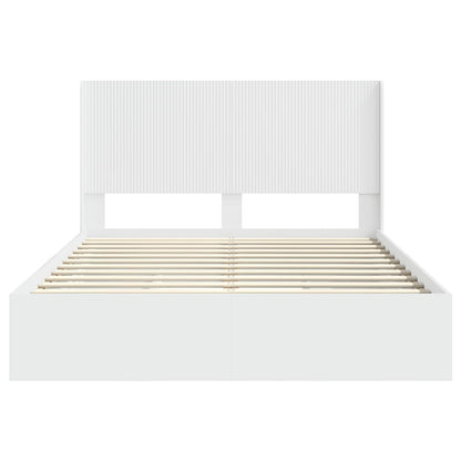 Bed Frame with Storage and Headboard 2 pcs Engineered Wood