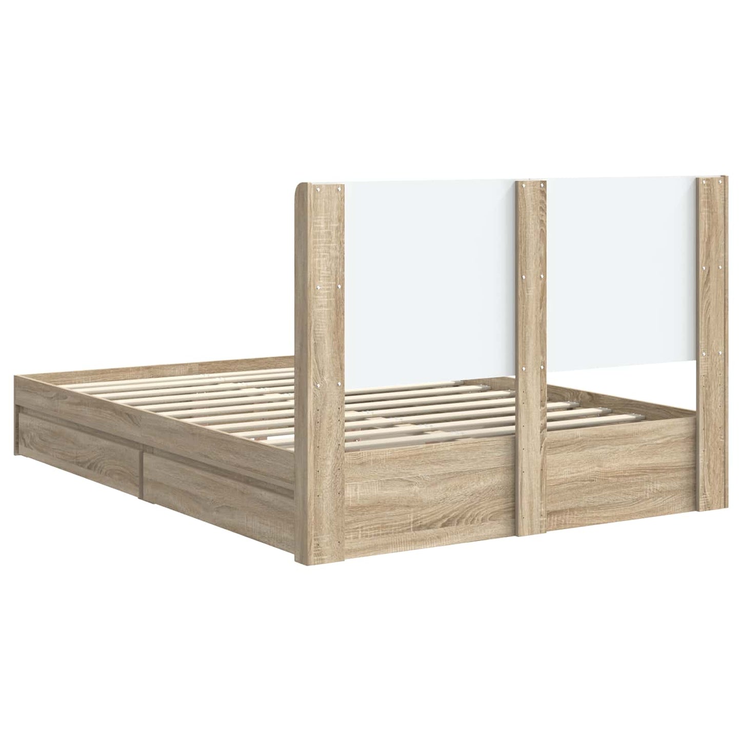 Bed Frame with Storage and Headboard 2 pcs Engineered Wood