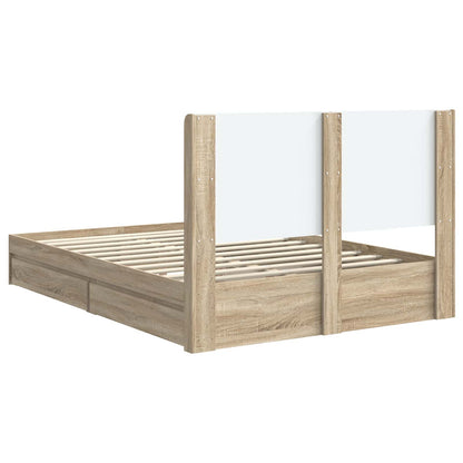 Bed Frame with Storage and Headboard 2 pcs Engineered Wood