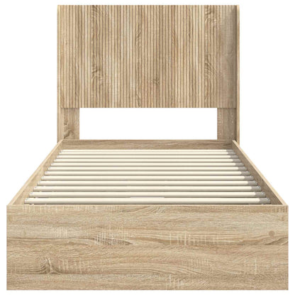 Bed Frame with Storage and Headboard Sonoma Oak 100 x 200 cm