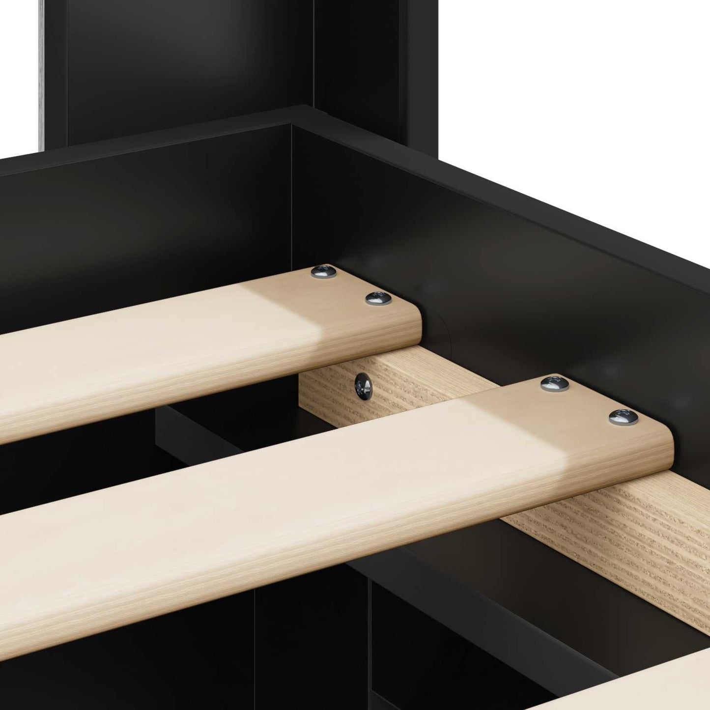 Bed Frame with Storage and Headboard Black 90 x 190 cm