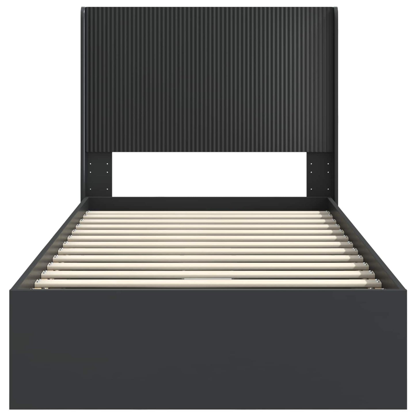 Bed Frame with Storage and Headboard Black 90 x 190 cm