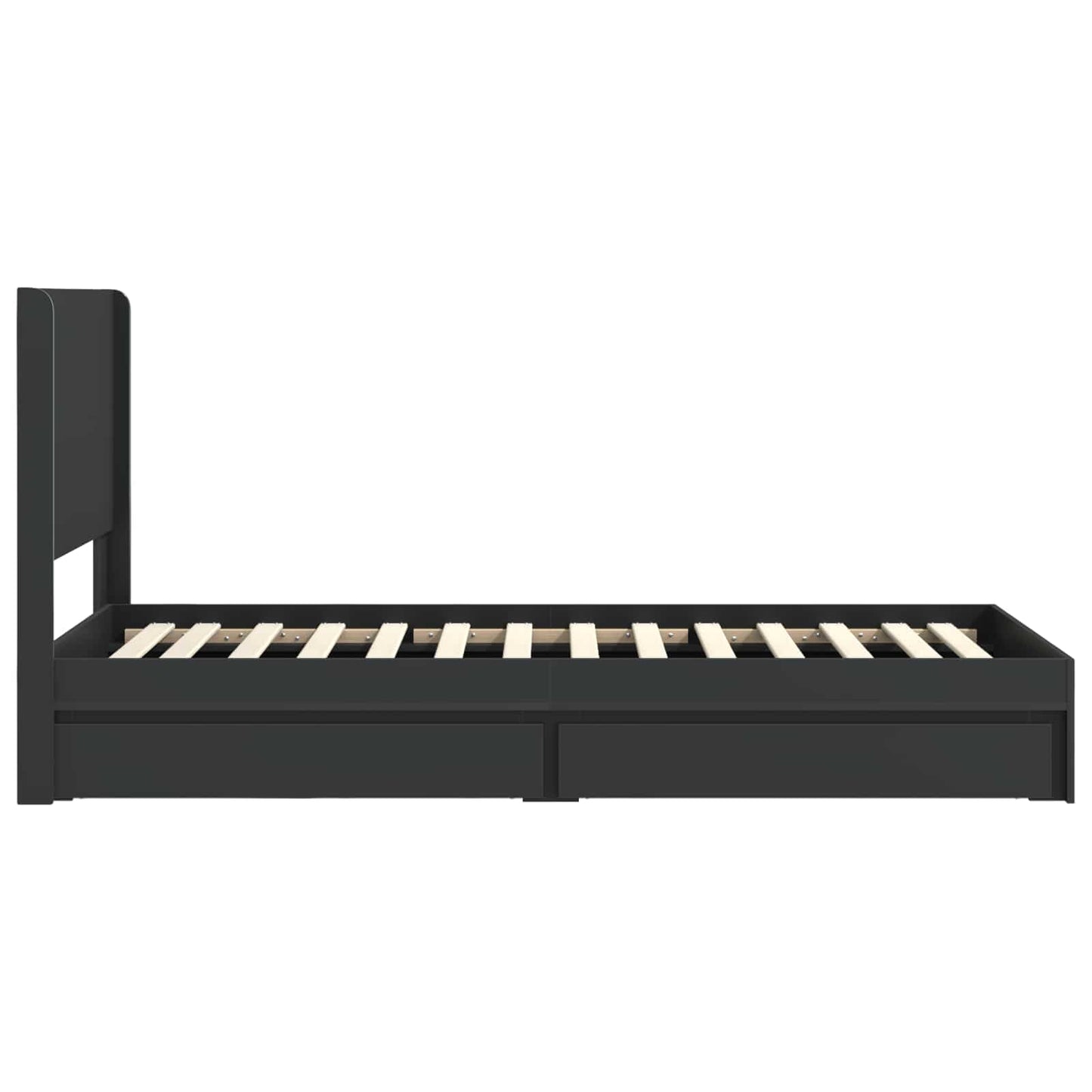 Bed Frame with Storage and Headboard Black 90 x 190 cm
