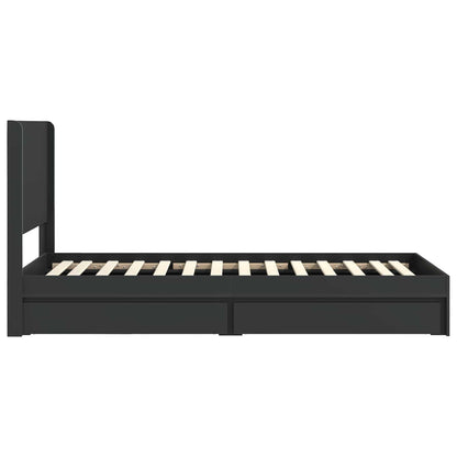 Bed Frame with Storage and Headboard Black 90 x 190 cm