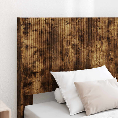 Bed Frame with Storage and Headboard Smoked Oak 90 x 190 cm