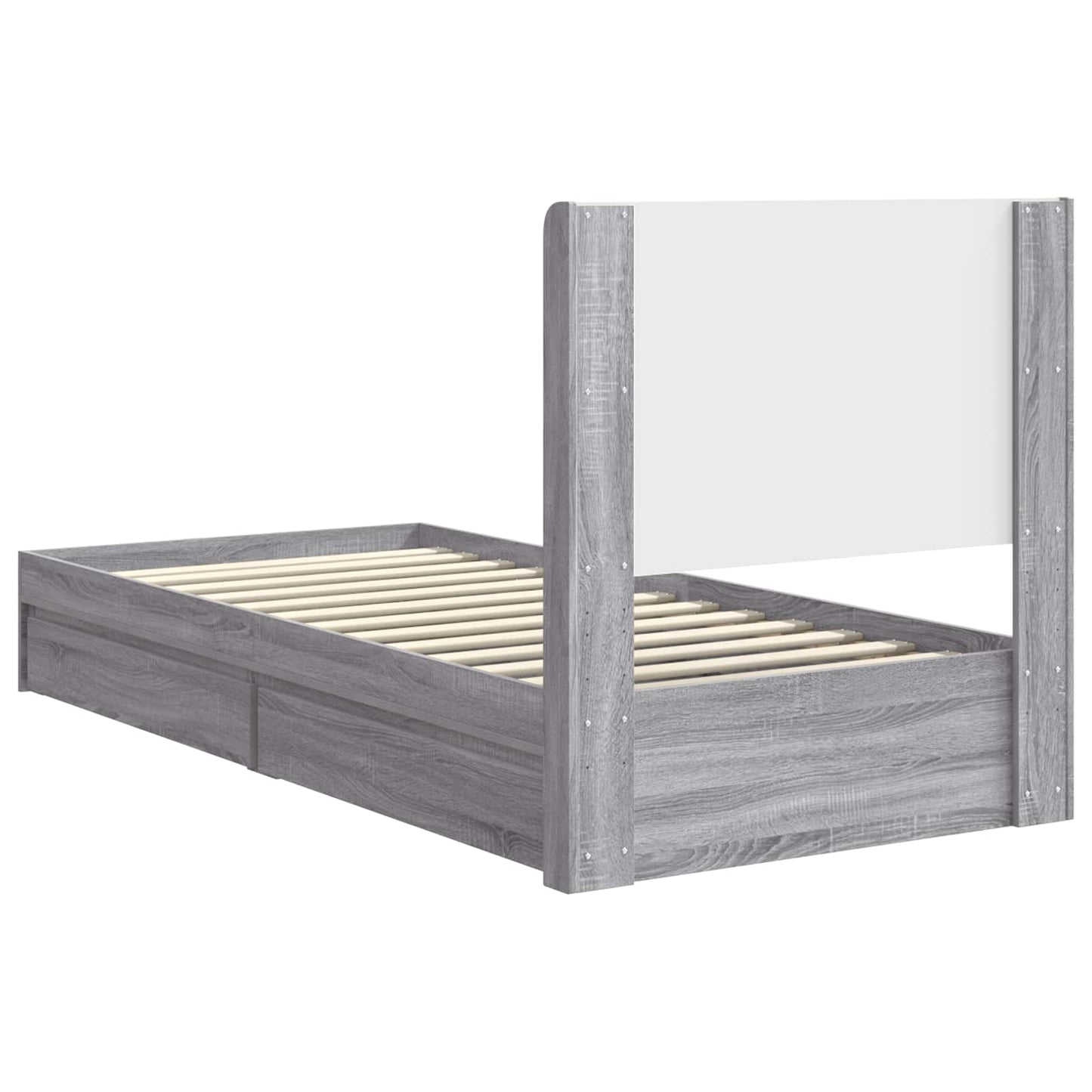 Bed Frame with Storage and Headboard 2 pcs Engineered Wood