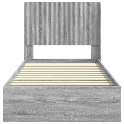 Bed Frame with Storage and Headboard 2 pcs Engineered Wood