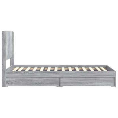 Bed Frame with Storage and Headboard 2 pcs Engineered Wood
