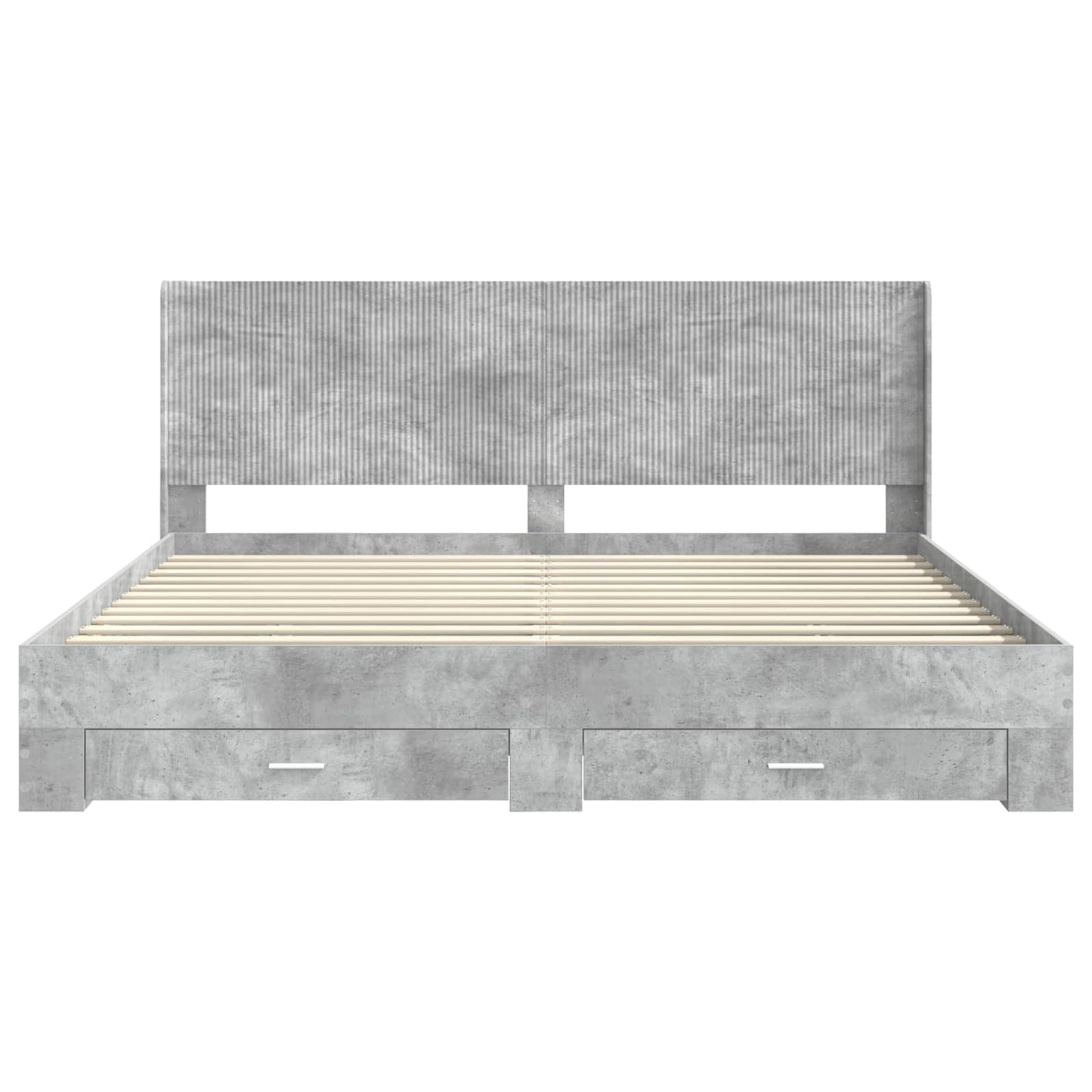 Bed Frame with Storage and Headboard Concrete Grey