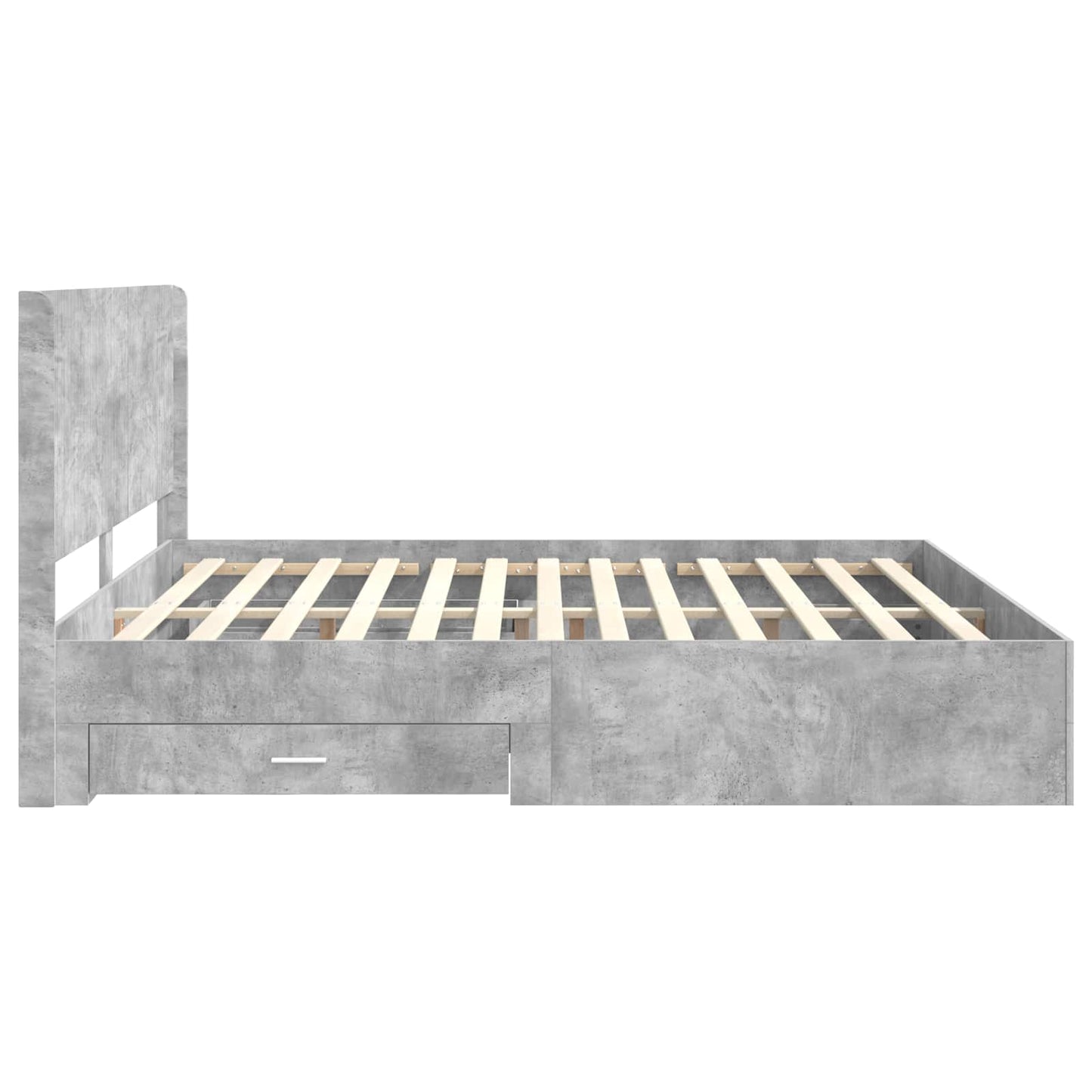 Bed Frame with Storage and Headboard Concrete Grey