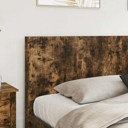 Bed Frame with Storage and Headboard Smoked Oak Engineered Wood