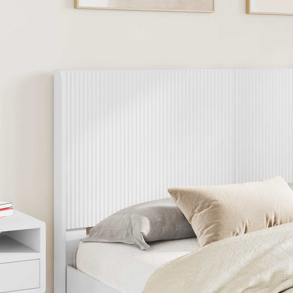 Bed Frame with Storage and Headboard White Engineered Wood