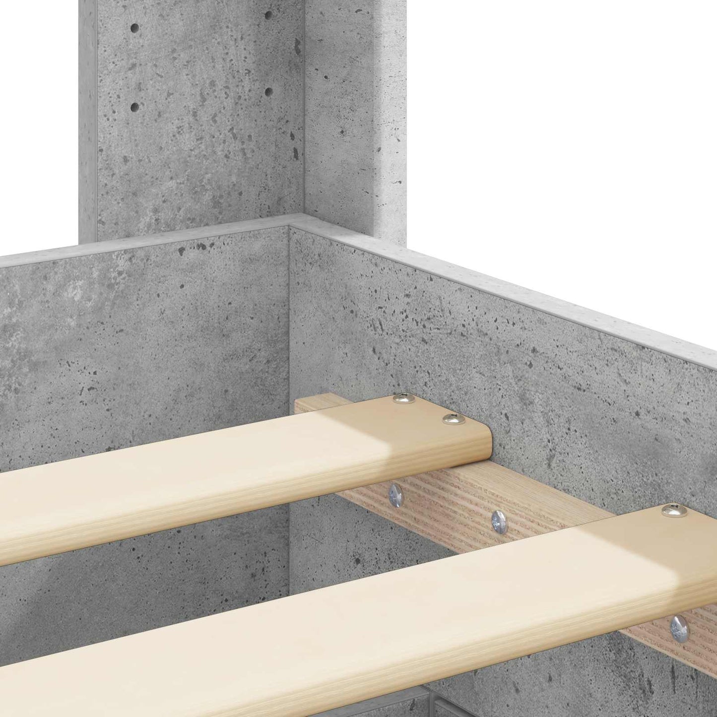 Bed Frame with Storage and Headboard Concrete Grey