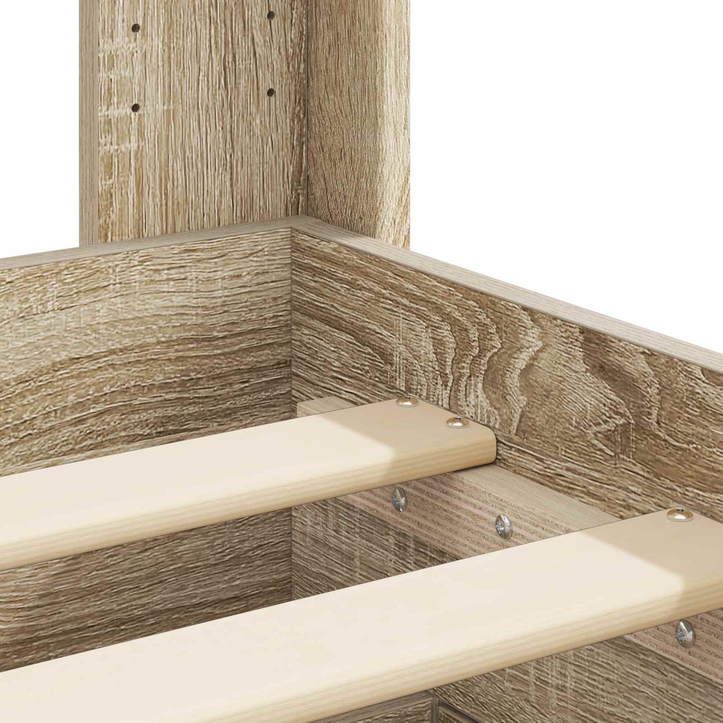Bed Frame with Storage and Headboard Sonoma Oak Engineered Wood