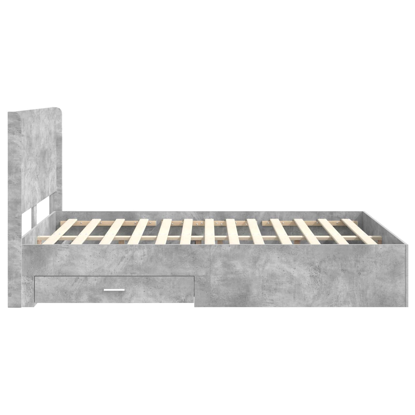 Bed Frame with Storage and Headboard Concrete Grey