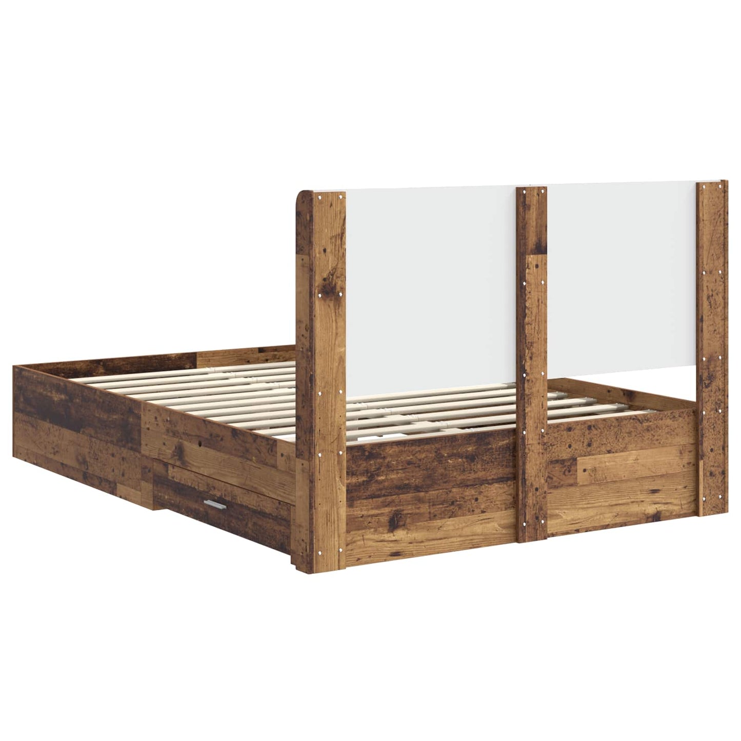 Bed Frame with Storage and Headboard Old wood Engineered Wood