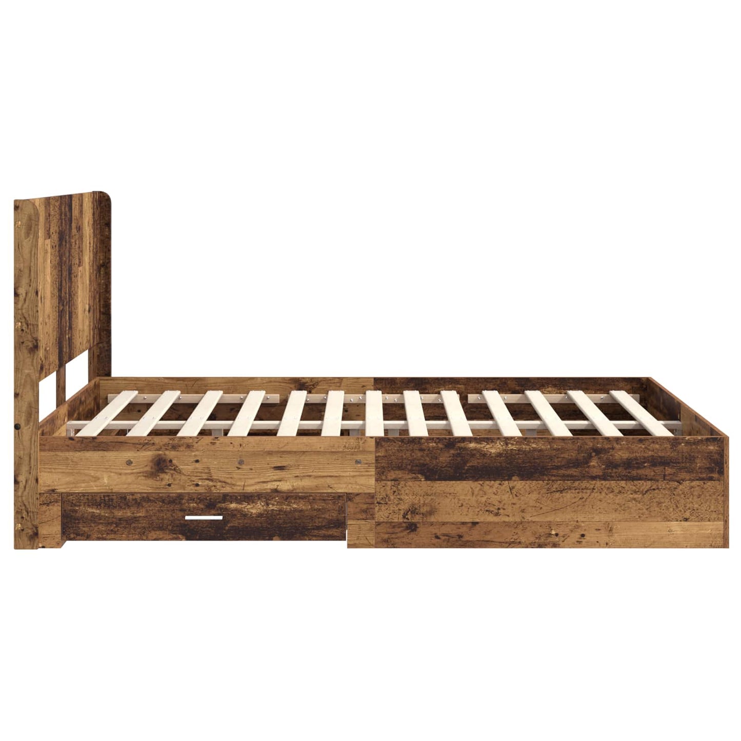 Bed Frame with Storage and Headboard Old wood Engineered Wood