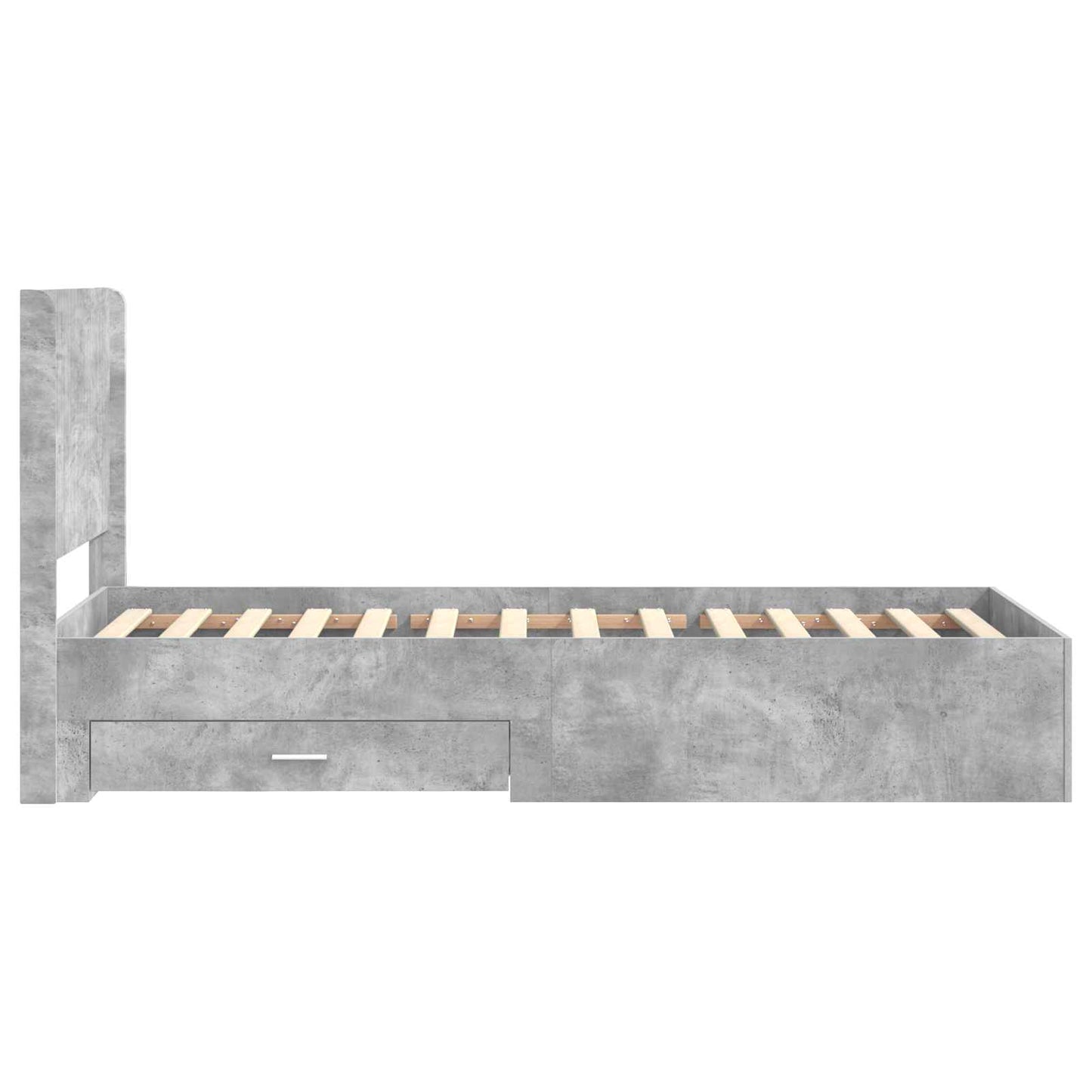 Bed Frame with Storage and Headboard Concrete Grey 100 x 200 cm